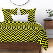 Six Inch Yellow and Black Chevron Stripes