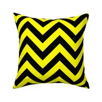 Six Inch Yellow and Black Chevron Stripes