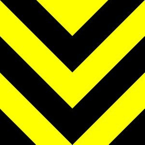 Six Inch Yellow and Black Chevron Stripes