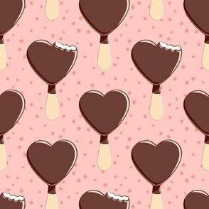heart shaped ice-cream - pink with pink dots