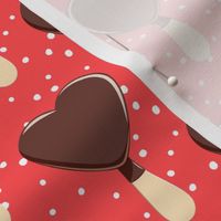 heart shaped ice-cream - red with dots