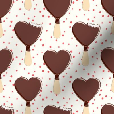 heart shaped ice-cream - cream with red dots