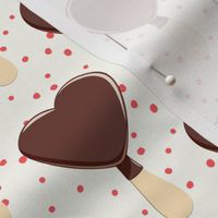 heart shaped ice-cream - cream with red dots