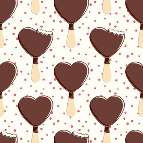heart shaped ice-cream - cream with red dots