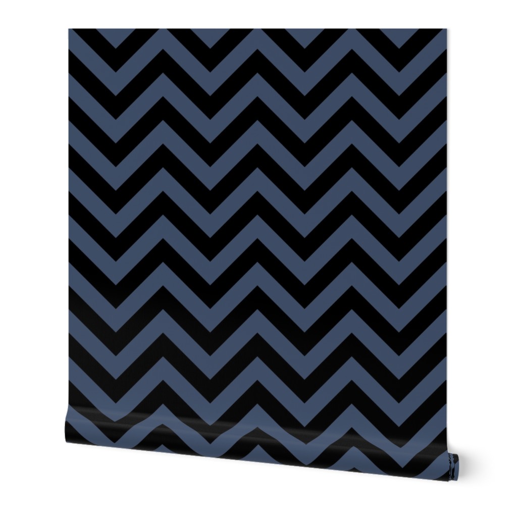 Six Inch Blue Jeans Blue and Black Chevron Stripes