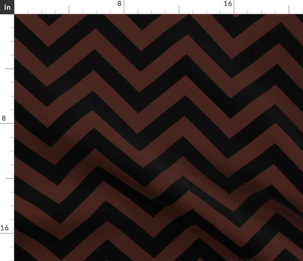 Six Inch Brown and Black Chevron Stripes