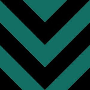 Six Inch Cyan Turquoise Blue and Black Chevron Stripes