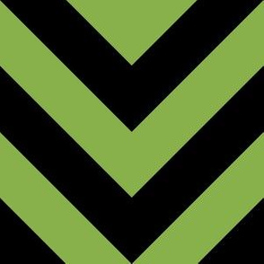 Six Inch Greenery Green and Black Chevron Stripes