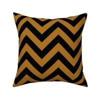 Six Inch Matte Antique Gold and Black Chevron Stripes