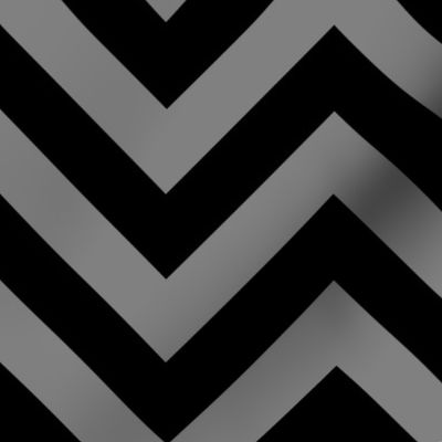 Six Inch Medium Gray and Black Chevron Stripes