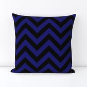 Six Inch Midnight Blue and Black Chevron Stripes