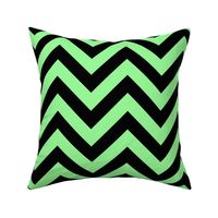 Six Inch Mint Green and Black Chevron Stripes