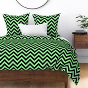 Six Inch Mint Green and Black Chevron Stripes