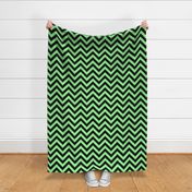 Six Inch Mint Green and Black Chevron Stripes