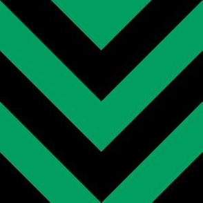 Six Inch Shamrock Green and Black Chevron Stripes