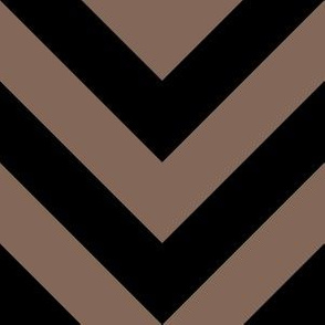 Six Inch Taupe Brown and Black Chevron Stripes