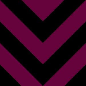 Six Inch Tyrian Purple and Black Chevron Stripes