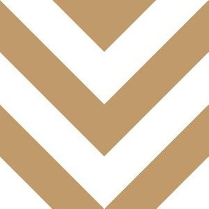 Six Inch Camel Brown and White Chevron Stripes