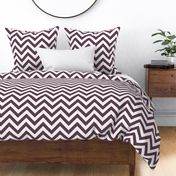 Six Inch Eggplant Purple and White Chevron Stripes