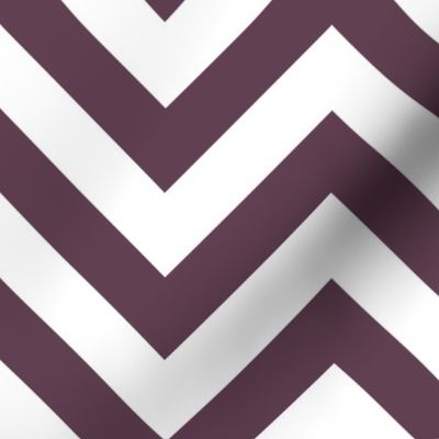 Six Inch Eggplant Purple and White Chevron Stripes