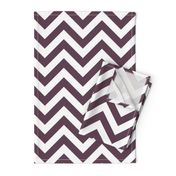 Six Inch Eggplant Purple and White Chevron Stripes