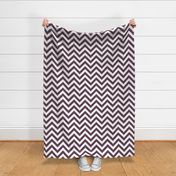 Six Inch Eggplant Purple and White Chevron Stripes