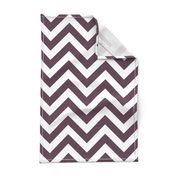 Six Inch Eggplant Purple and White Chevron Stripes