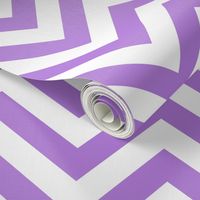 Six Inch Lavender Purple and White Chevron Stripes