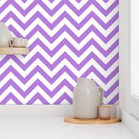 Six Inch Lavender Purple and White Chevron Stripes