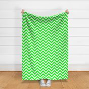 Six Inch Lime Green and White Chevron Stripes