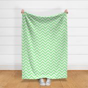 Six Inch Mint Green and White Chevron Stripes