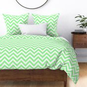 Six Inch Mint Green and White Chevron Stripes