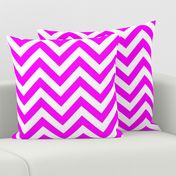 Six Inch Pink and White Chevron Stripes