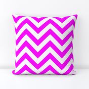 Six Inch Pink and White Chevron Stripes