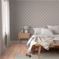 Six Inch Taupe Brown and White Chevron Stripes