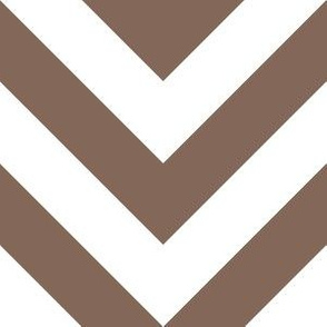 Six Inch Taupe Brown and White Chevron Stripes