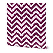 Six Inch Tyrian Purple and White Chevron Stripes