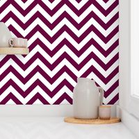 Six Inch Tyrian Purple and White Chevron Stripes