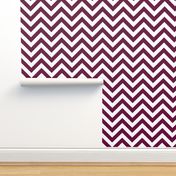 Six Inch Tyrian Purple and White Chevron Stripes