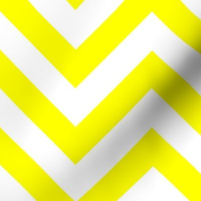 Six Inch Yellow and White Chevron Stripes