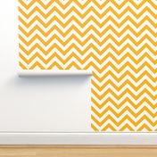 Six Inch Yellow Gold and White Chevron Stripes