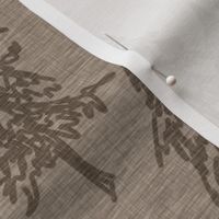 Evergreen Trees on Linen - Mocha