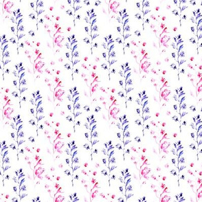 Watercolor pink and purple branches