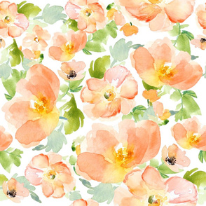 21" Floral Love Print / Peach Flowers