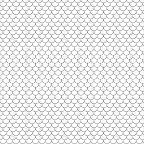 Fishscales mini with stitches - white with medium grey