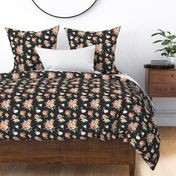 Amelie Black and Red Floral Fabric