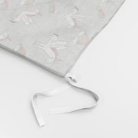 pegasus // magic unicorn shooting stars and rainbows nursery fabric grey bright