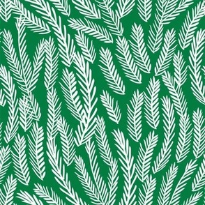 pine needles christmas tree fabric pattern minimal forest winter green