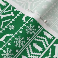 Italian Greyhound fair isle silhouette christmas fabric pattern green