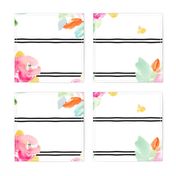 Cute Watercolor Floral with Stripes